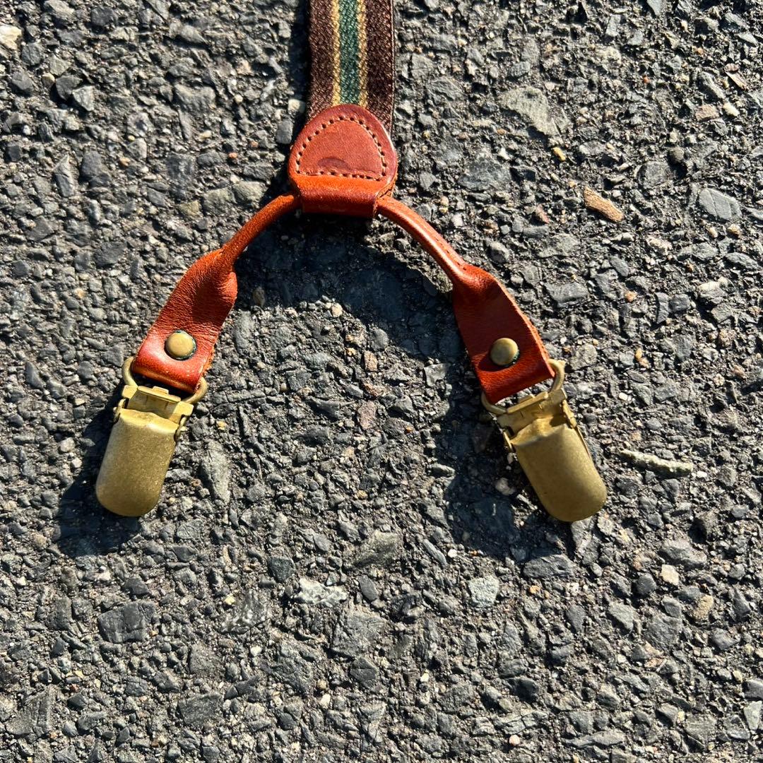 90s polo Ralph Lauren ストライプ Y字サスペンダー usa