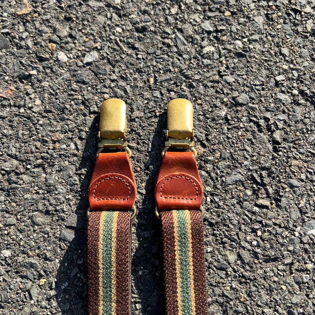 90s polo Ralph Lauren ストライプ Y字サスペンダー usa