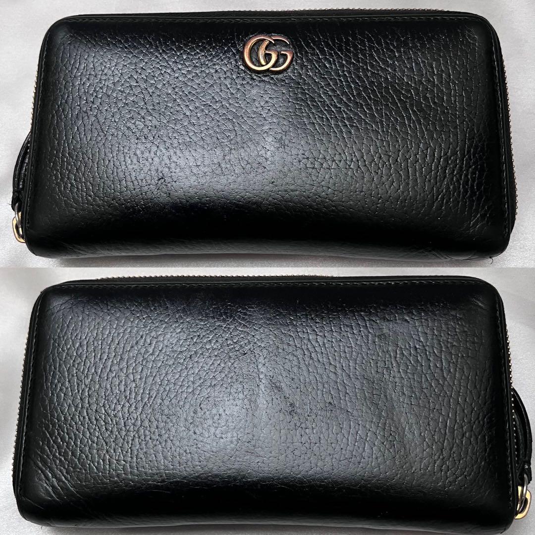 ◇美品◇グッチ　GGマーモント長財布　ブラック×ゴールド金具　456117