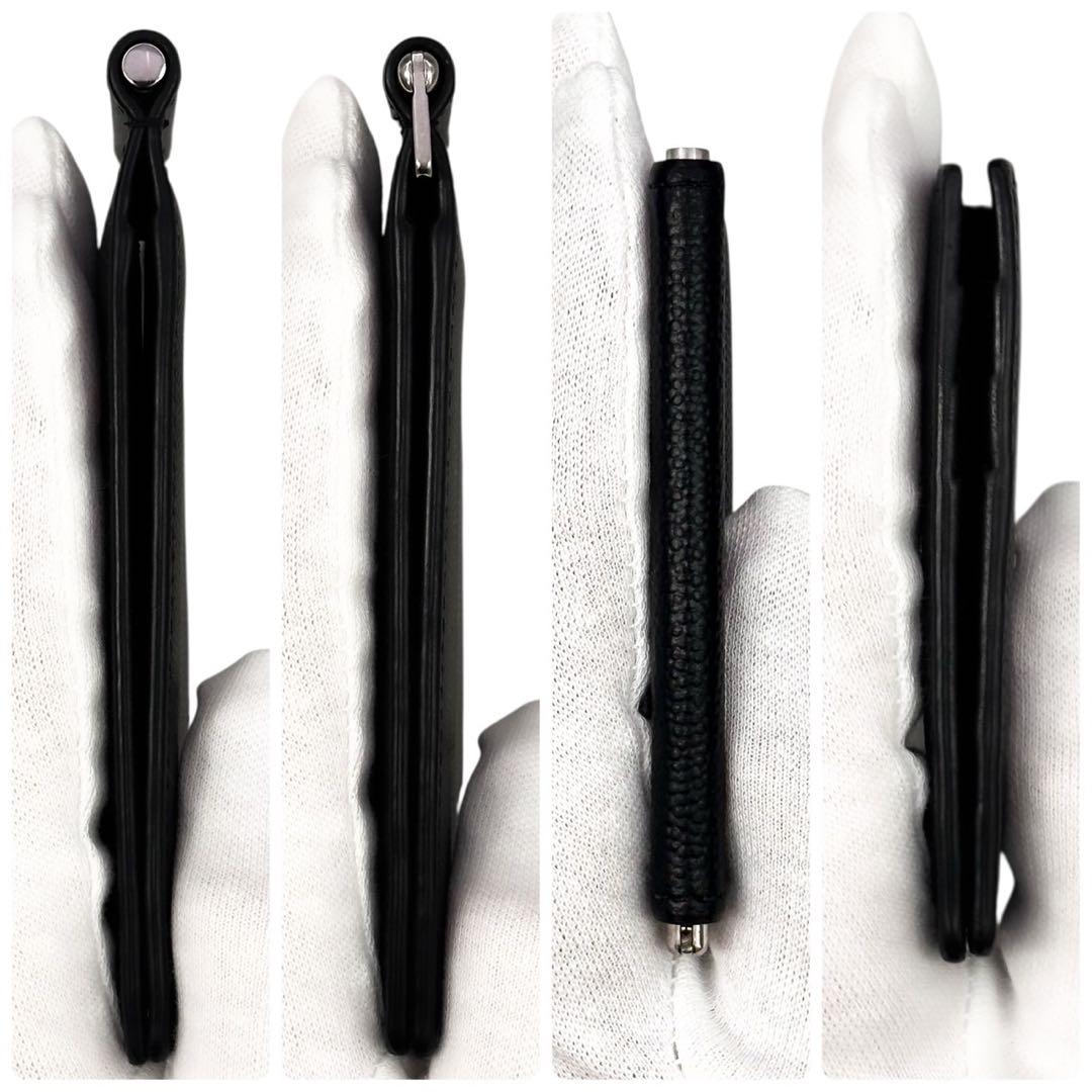 極美品 サンローラン マネークリップ キャビアスキン 財布 札入れ カード 黒色