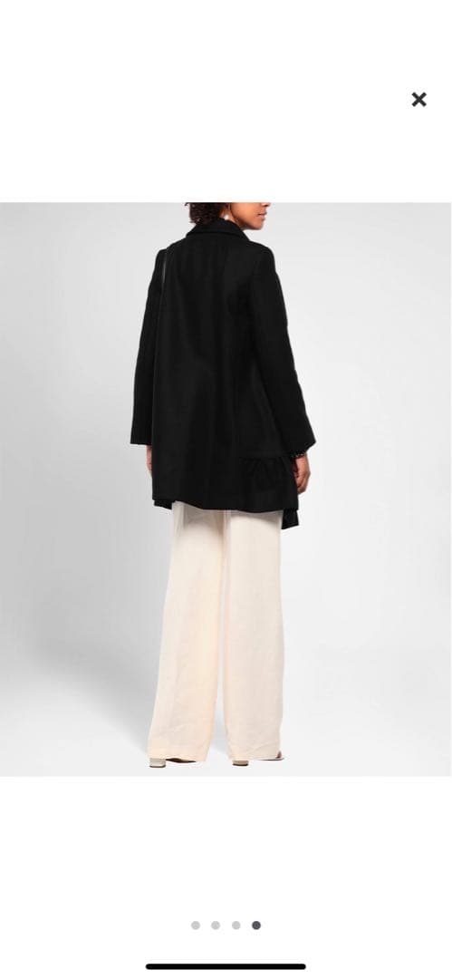 RED VALENTINO ブラック フリル　チェスターコート