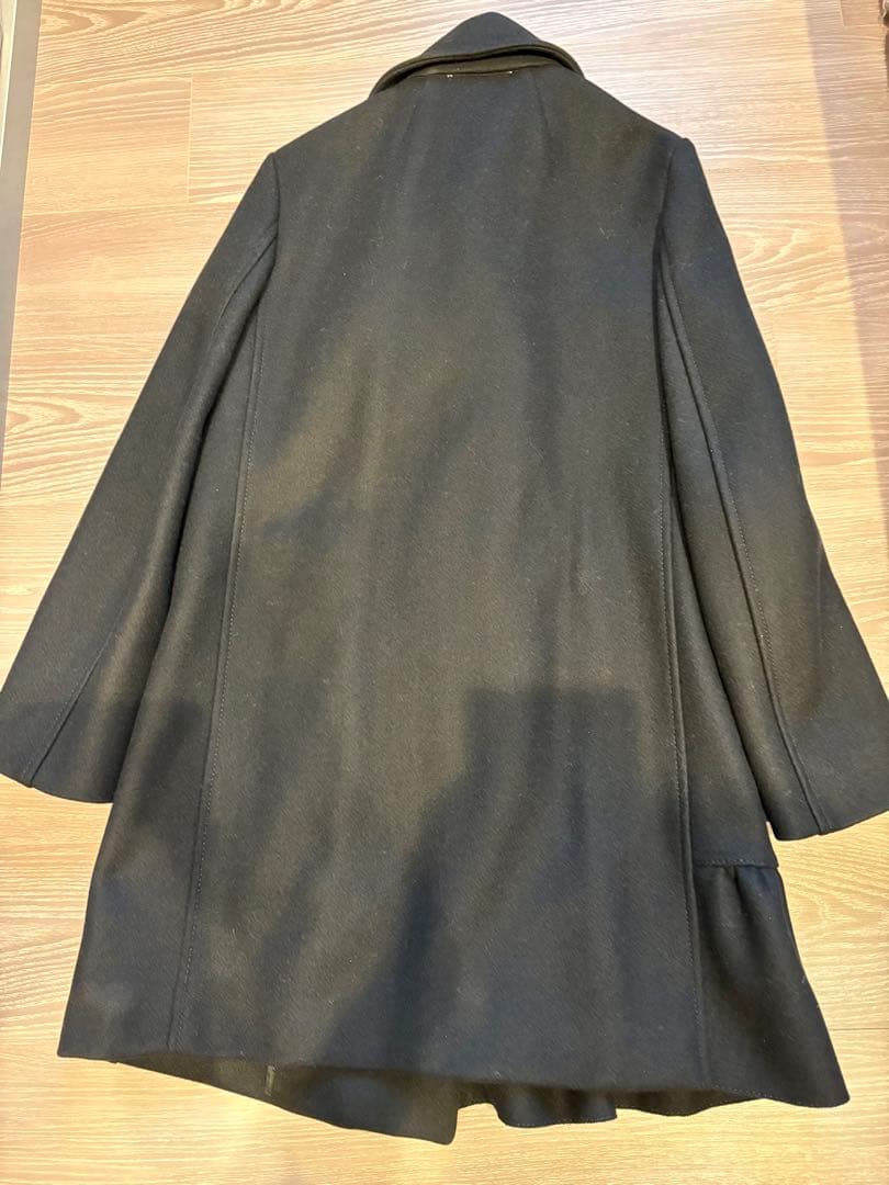 RED VALENTINO ブラック フリル　チェスターコート