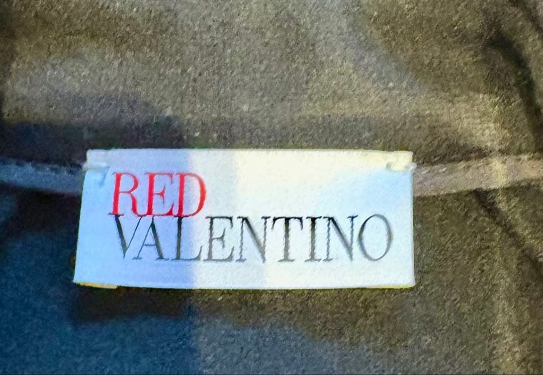 RED VALENTINO ブラック フリル　チェスターコート