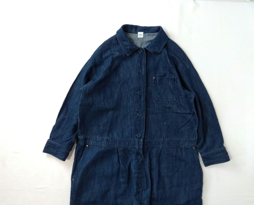 &yarn コットンリネン デニム ジャンプスーツ