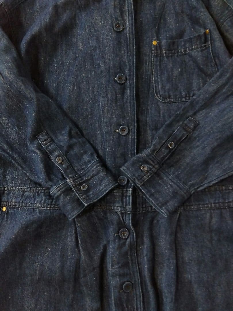 &yarn コットンリネン デニム ジャンプスーツ