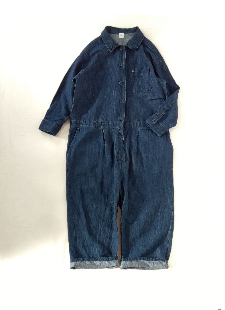&yarn コットンリネン デニム ジャンプスーツ