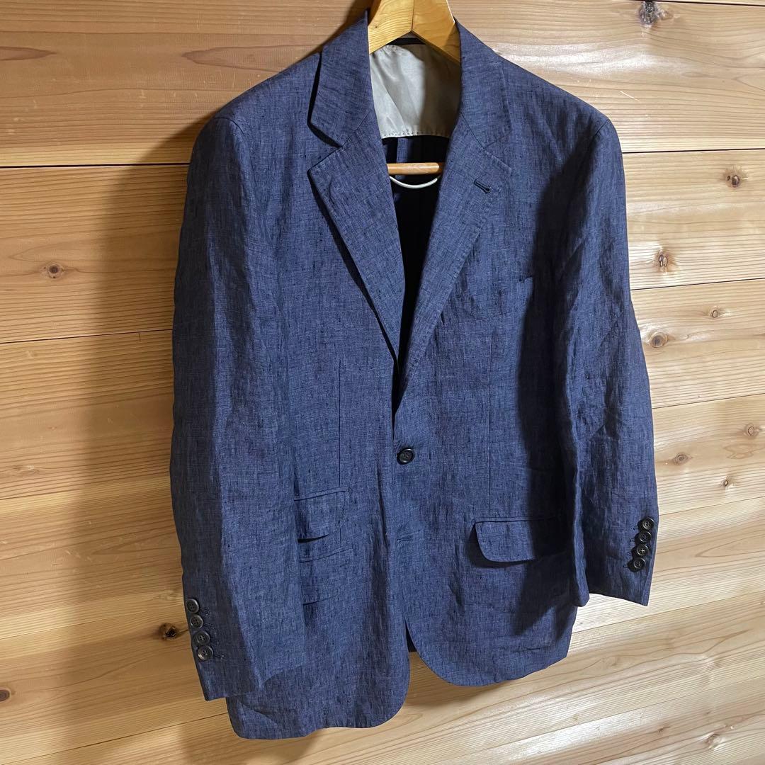 m*o様 ブルネロクチネリ リネン ブルー テーラードジャケット イタリア製