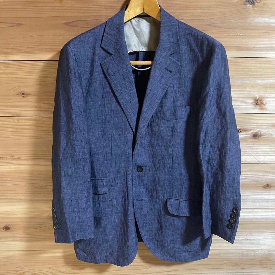 m*o様 ブルネロクチネリ リネン ブルー テーラードジャケット イタリア製