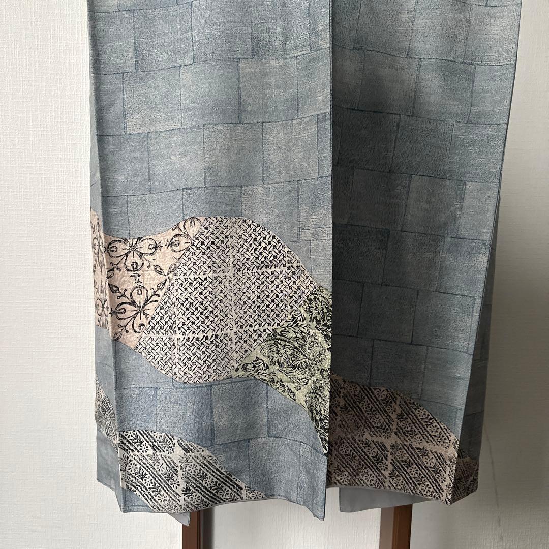 牛首紬　石川県指定無形文化財　淡い水色系　訪問着 裄丈65㎝