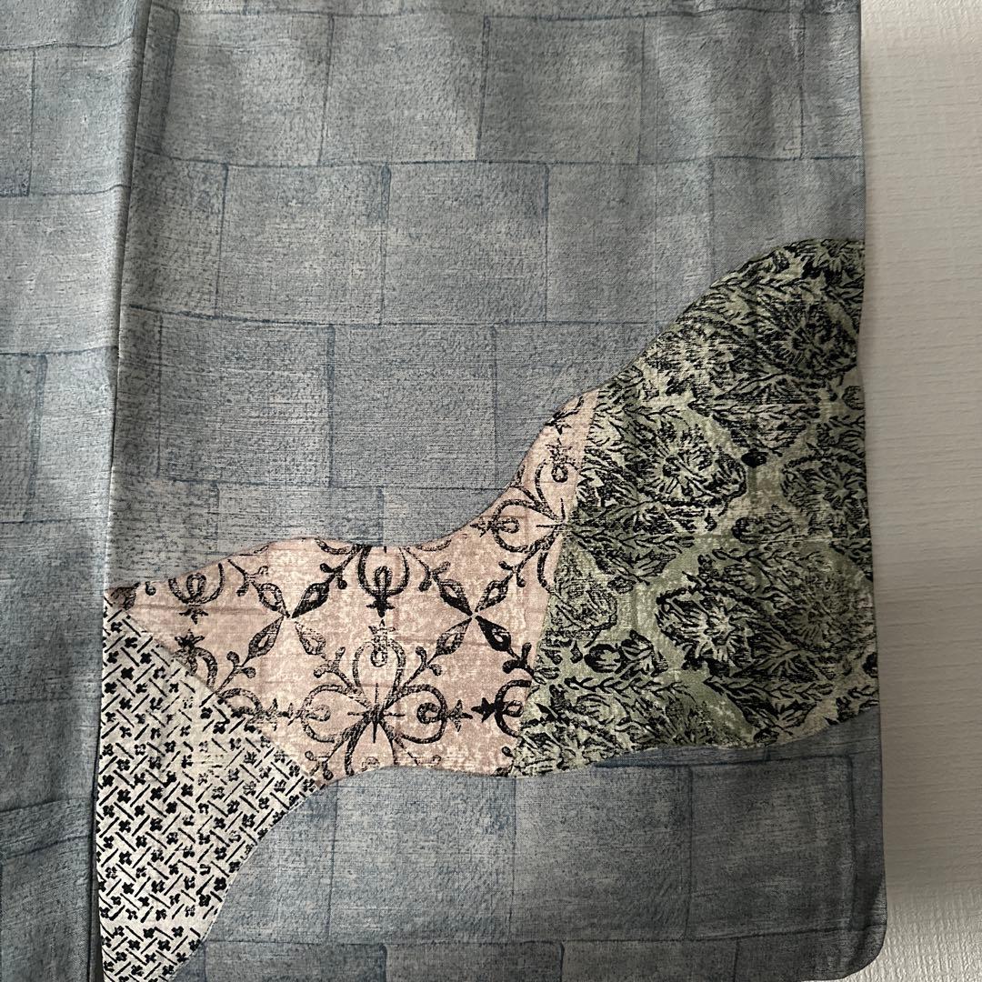 牛首紬　石川県指定無形文化財　淡い水色系　訪問着 裄丈65㎝