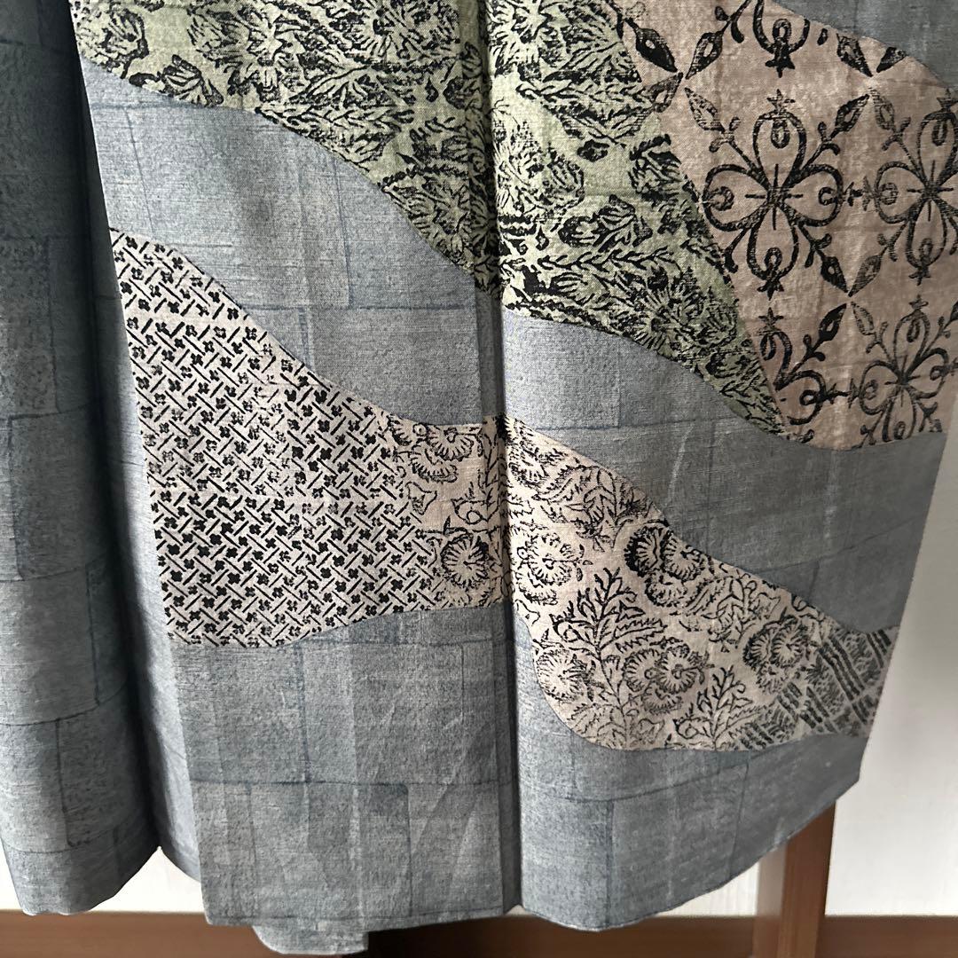 牛首紬　石川県指定無形文化財　淡い水色系　訪問着 裄丈65㎝