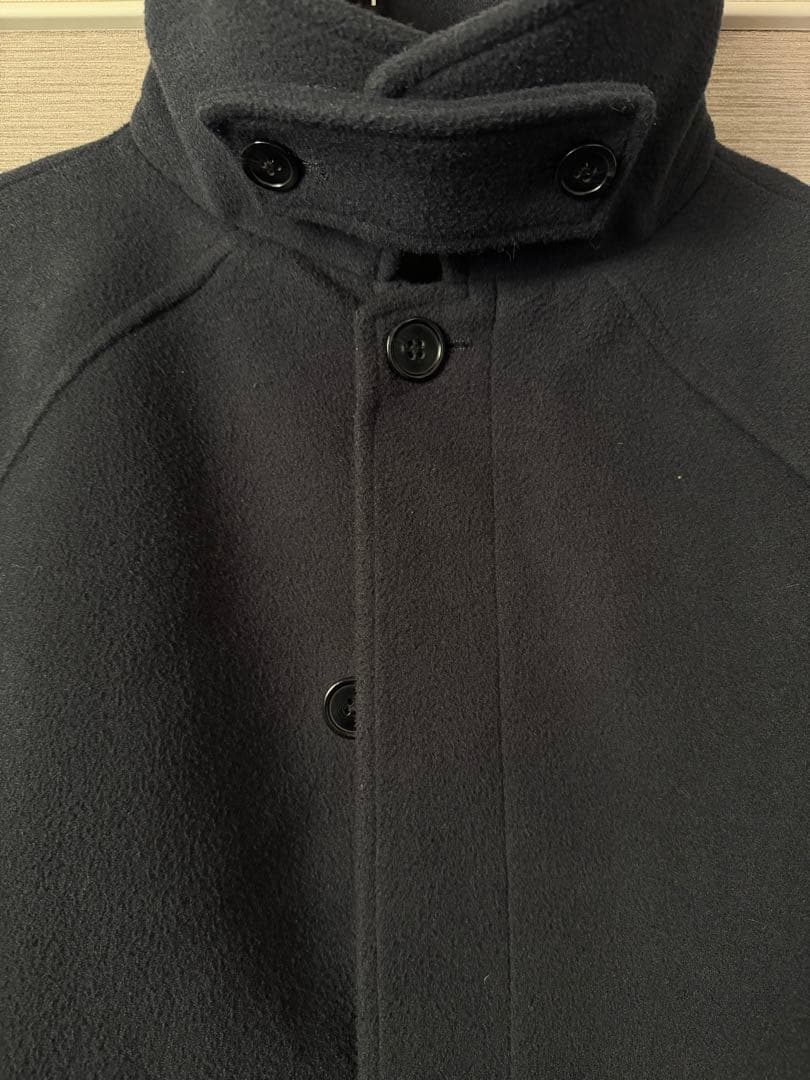 FEKETEオーバーフィットロングステンカラーコートSMALL