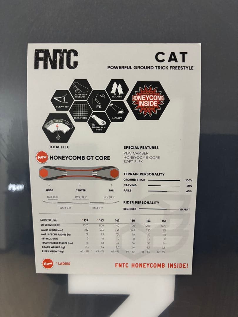 [新品未開封] FNTC CAT スノーボード