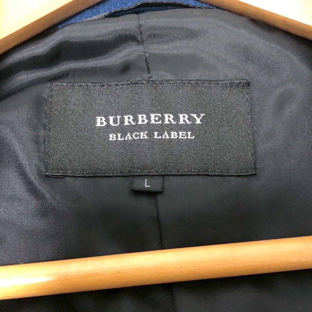 美品◎Lサイズ◎BURBERRY BLACK LABEL ピーコート 青 ブルー