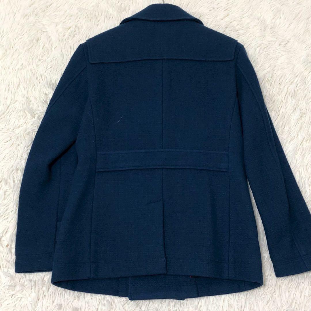 美品◎Lサイズ◎BURBERRY BLACK LABEL ピーコート 青 ブルー