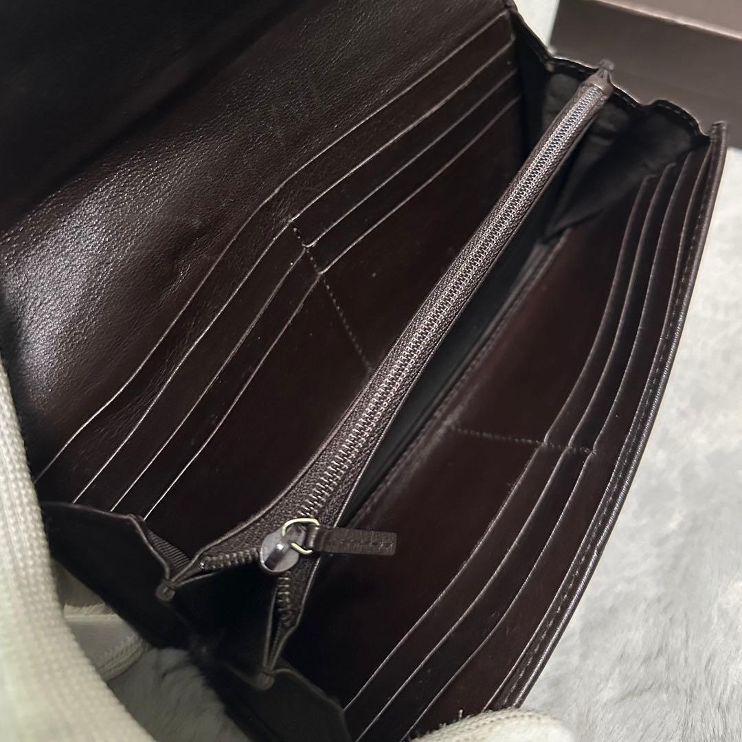 GUCCI グッチ　長財布　メタルロゴ　グッチシマ　ブラウン　GG