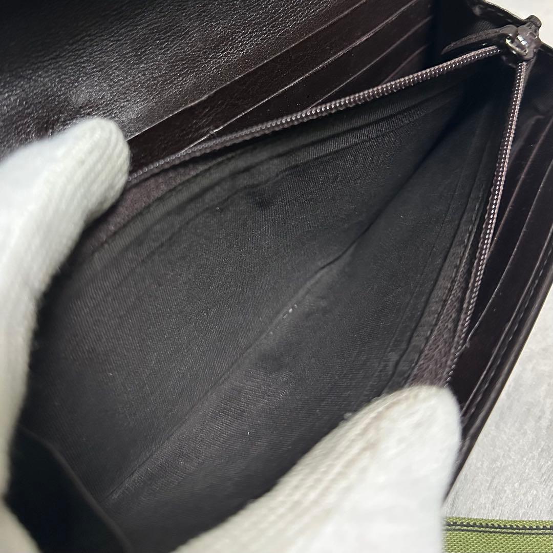 GUCCI グッチ　長財布　メタルロゴ　グッチシマ　ブラウン　GG