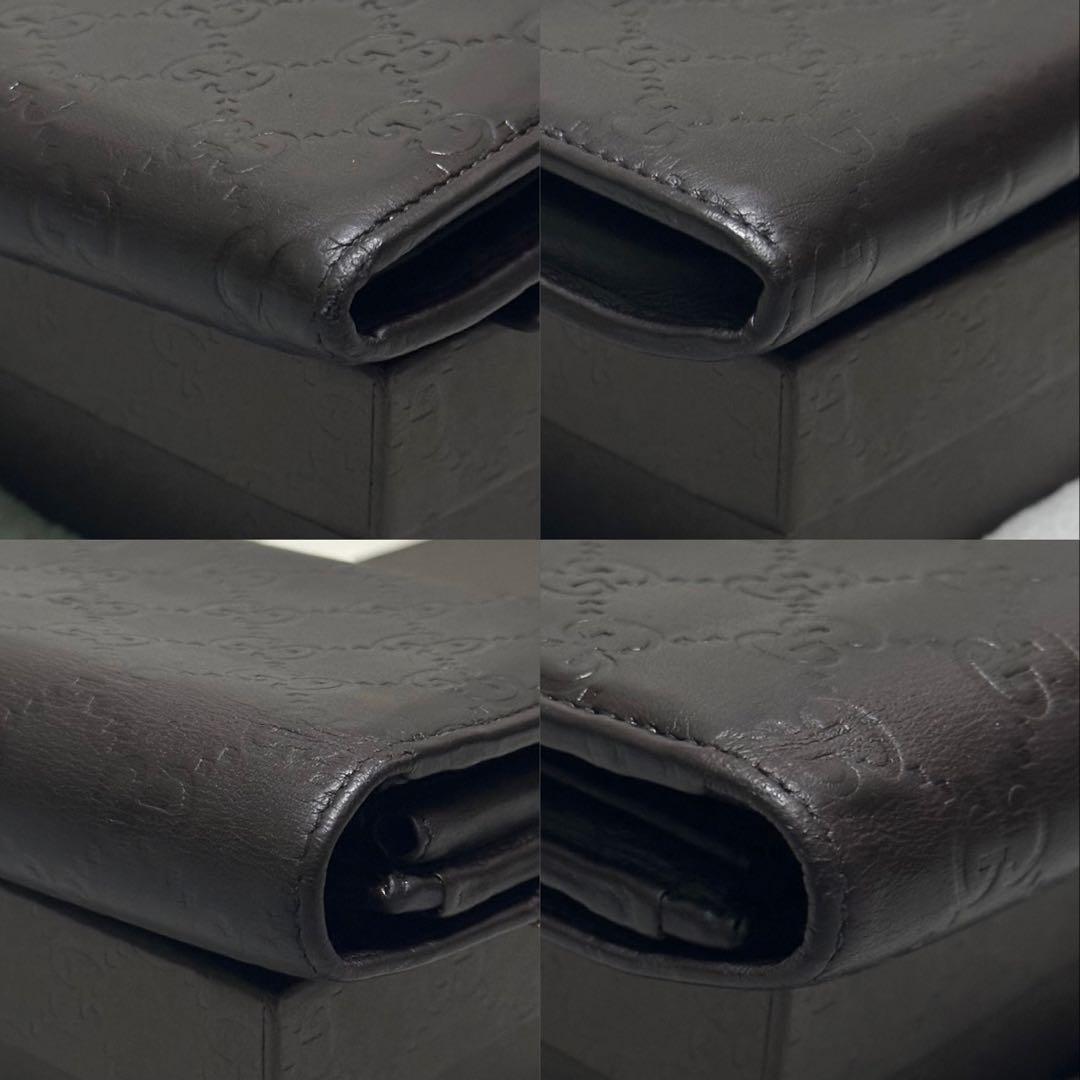 GUCCI グッチ　長財布　メタルロゴ　グッチシマ　ブラウン　GG