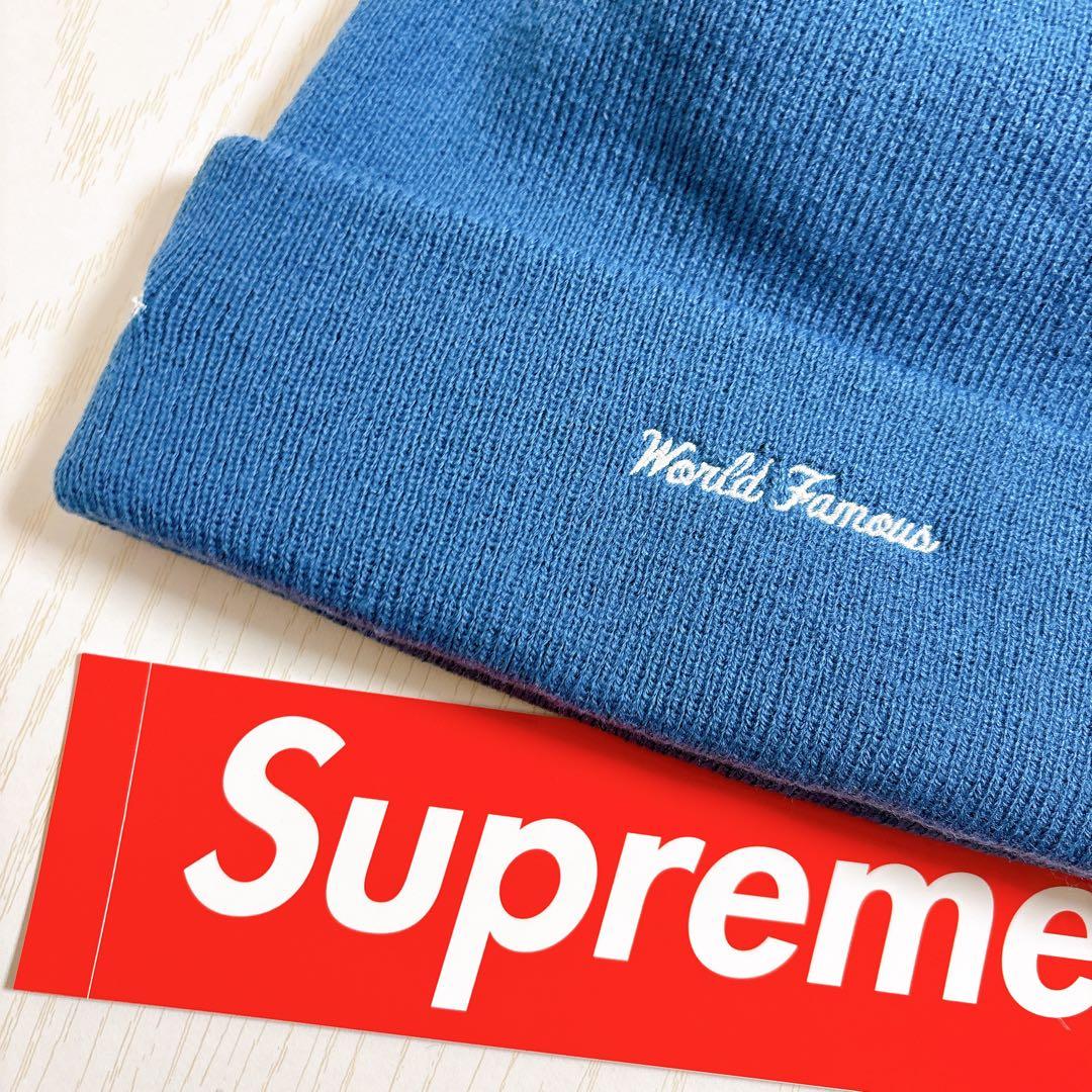 Supreme NEW ERA ニット帽　ビーニー　BOXロゴ　ブルー　水色