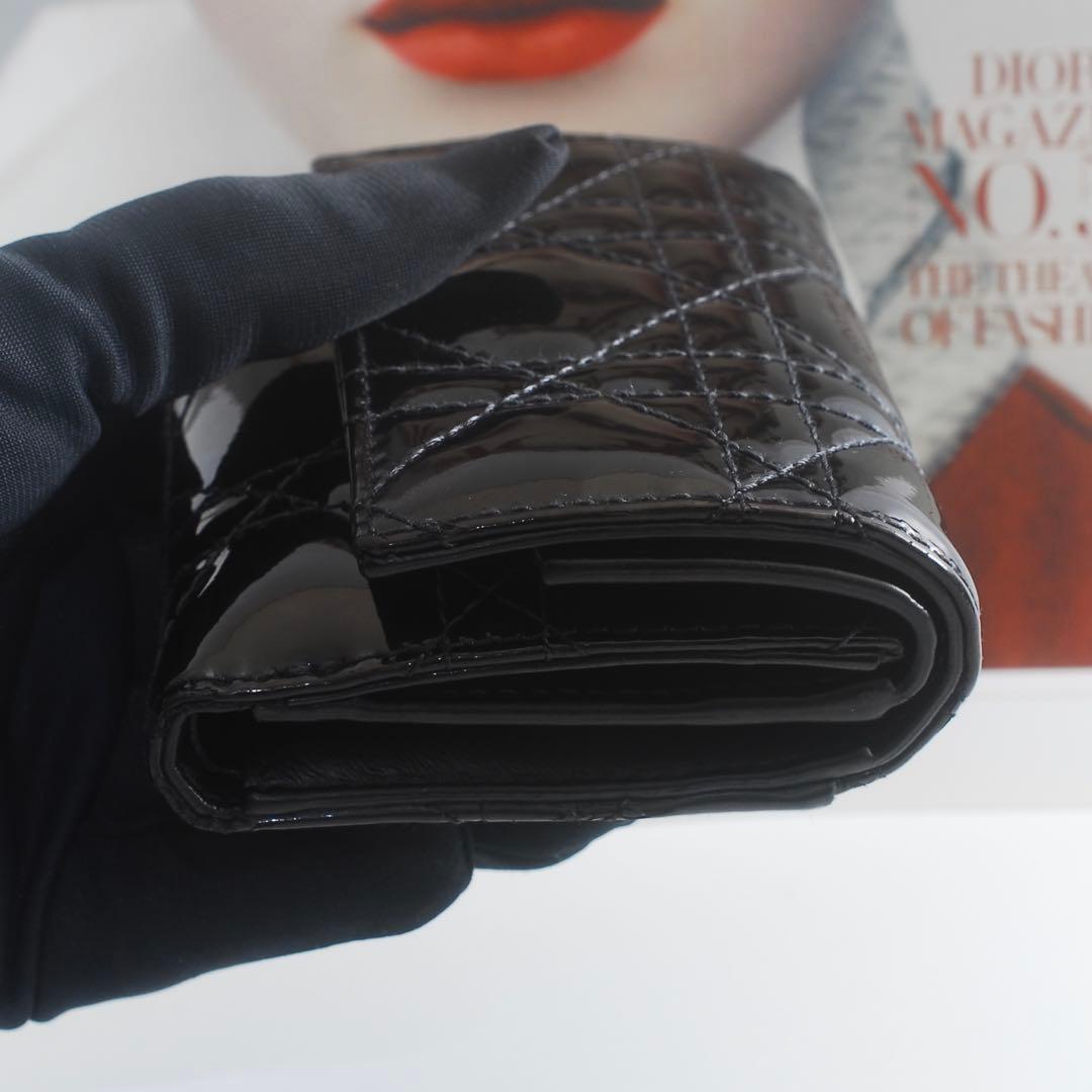 ＊Lady Dior＊ディオール＊エナメル＊ロータスウォレット＊カナージュ