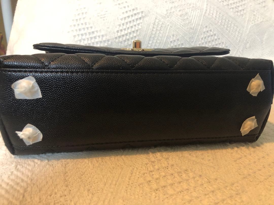 CHANEL ノベルティ キャビアスキン ココハンドル ハンドバッグ 黒