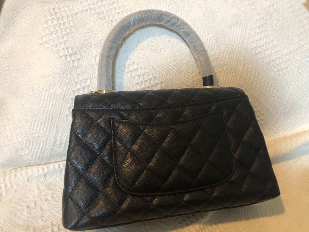 CHANEL ノベルティ キャビアスキン ココハンドル ハンドバッグ 黒
