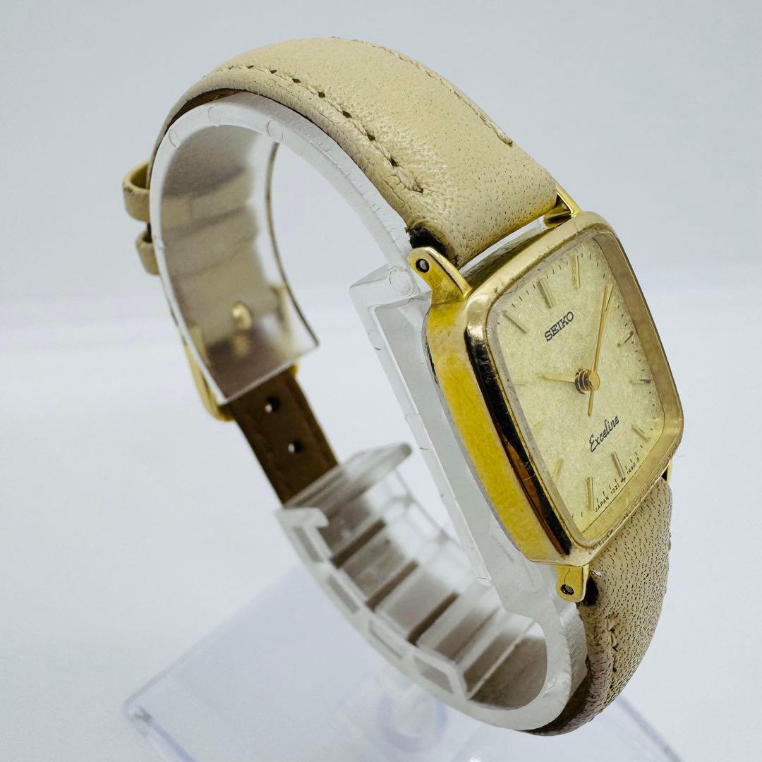 ✨SEIKO✨Exeline✨10KT刻印✨ゴールド文字盤✨クオーツ✨腕時計✨