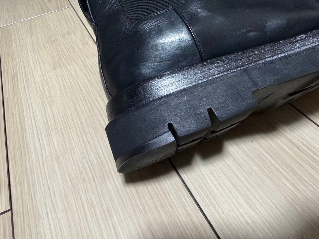 ぴっくり ラグ チェルシー アンクルブーツ ブラック