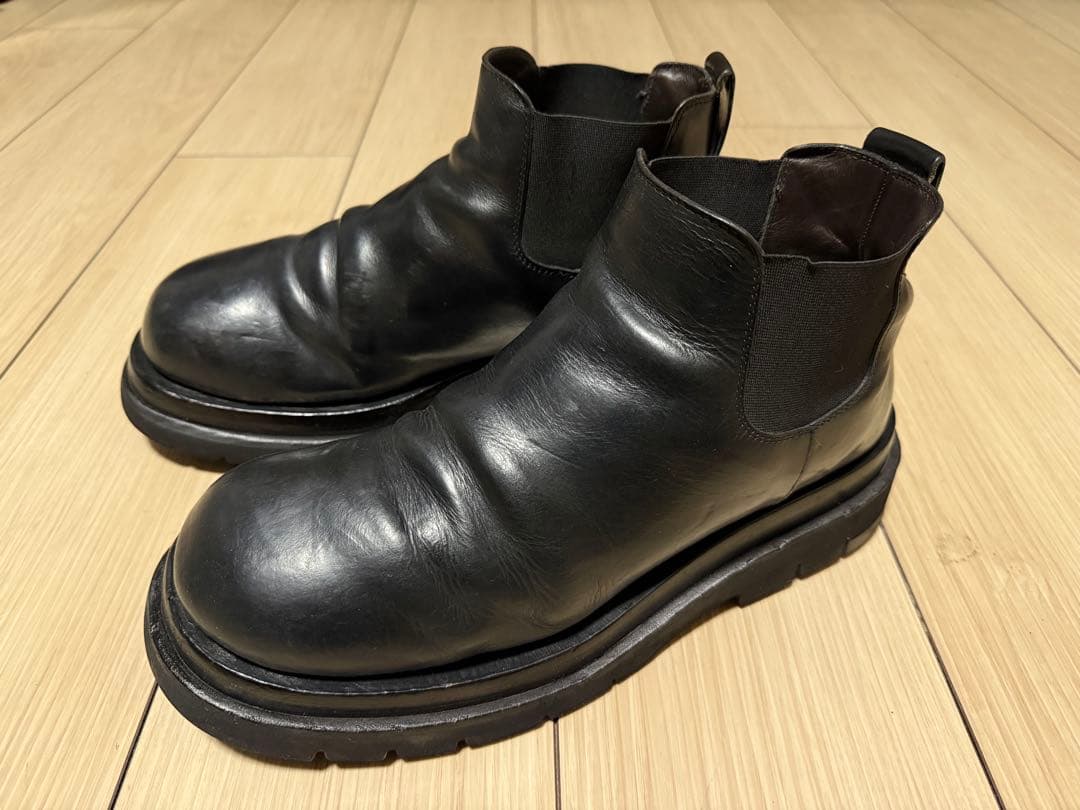 ぴっくり ラグ チェルシー アンクルブーツ ブラック