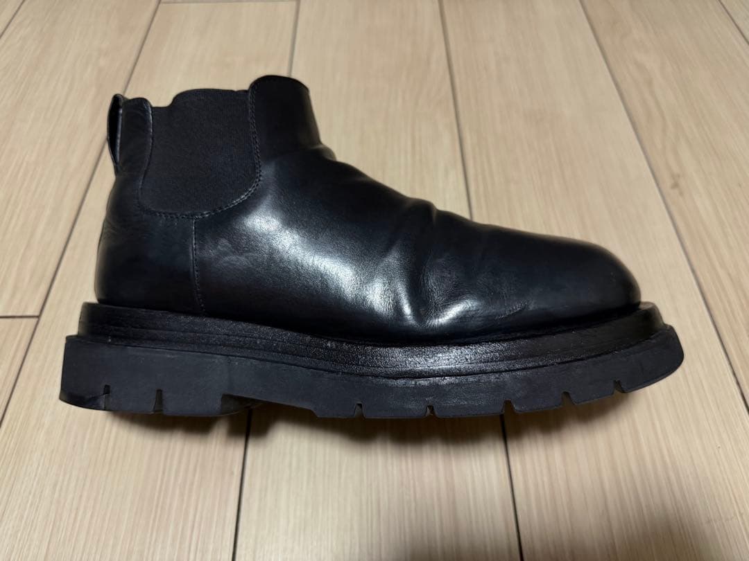 ぴっくり ラグ チェルシー アンクルブーツ ブラック