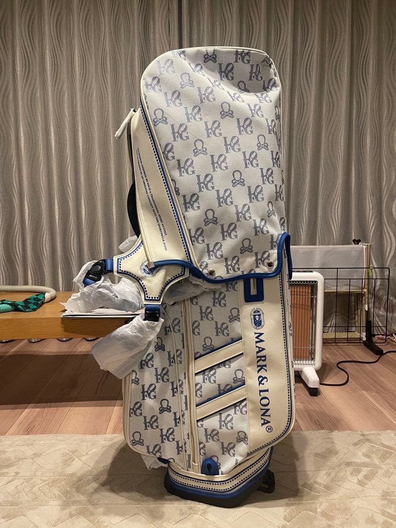 MARK & LONA キャディバッグ ホワイト/ブルー