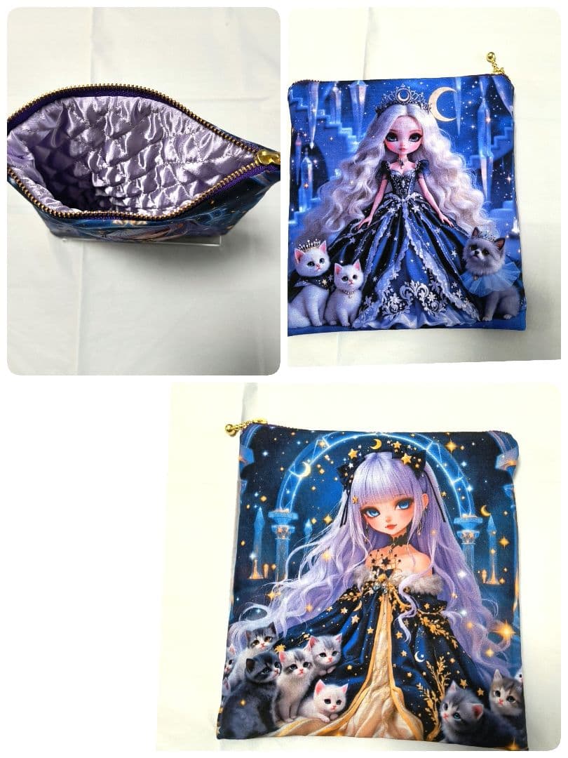 Yourelia様】ハンドメイドオーダー★犬猫と女の子★ハンカチ&ポーチ　11点