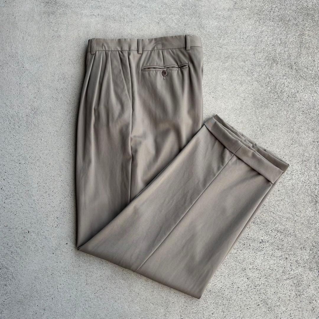 上質◎イタリア製 Zanella 3タック レーヨンワイドスラックス W34