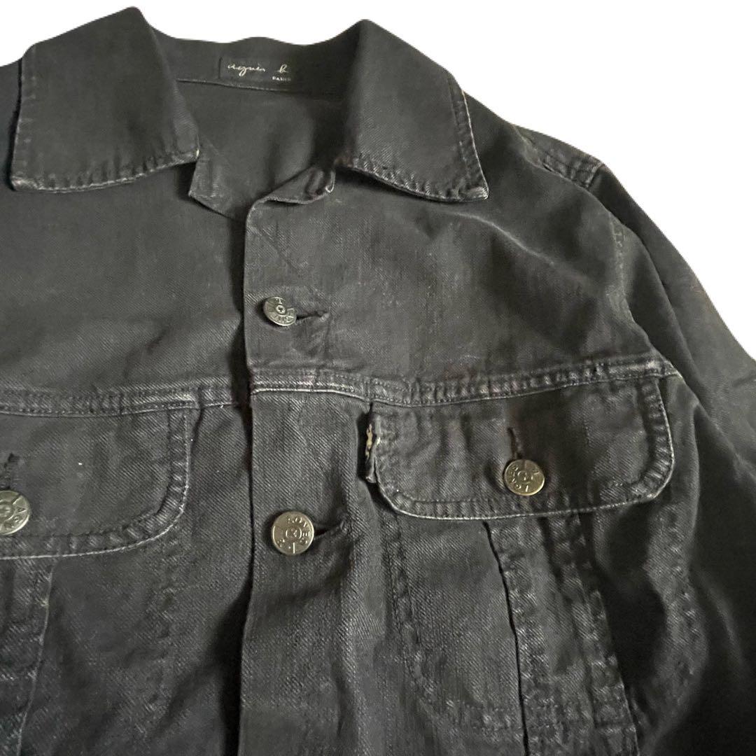 セールagnes bアニエスベー1990sフランス製Gジャン黒デニムジャケット