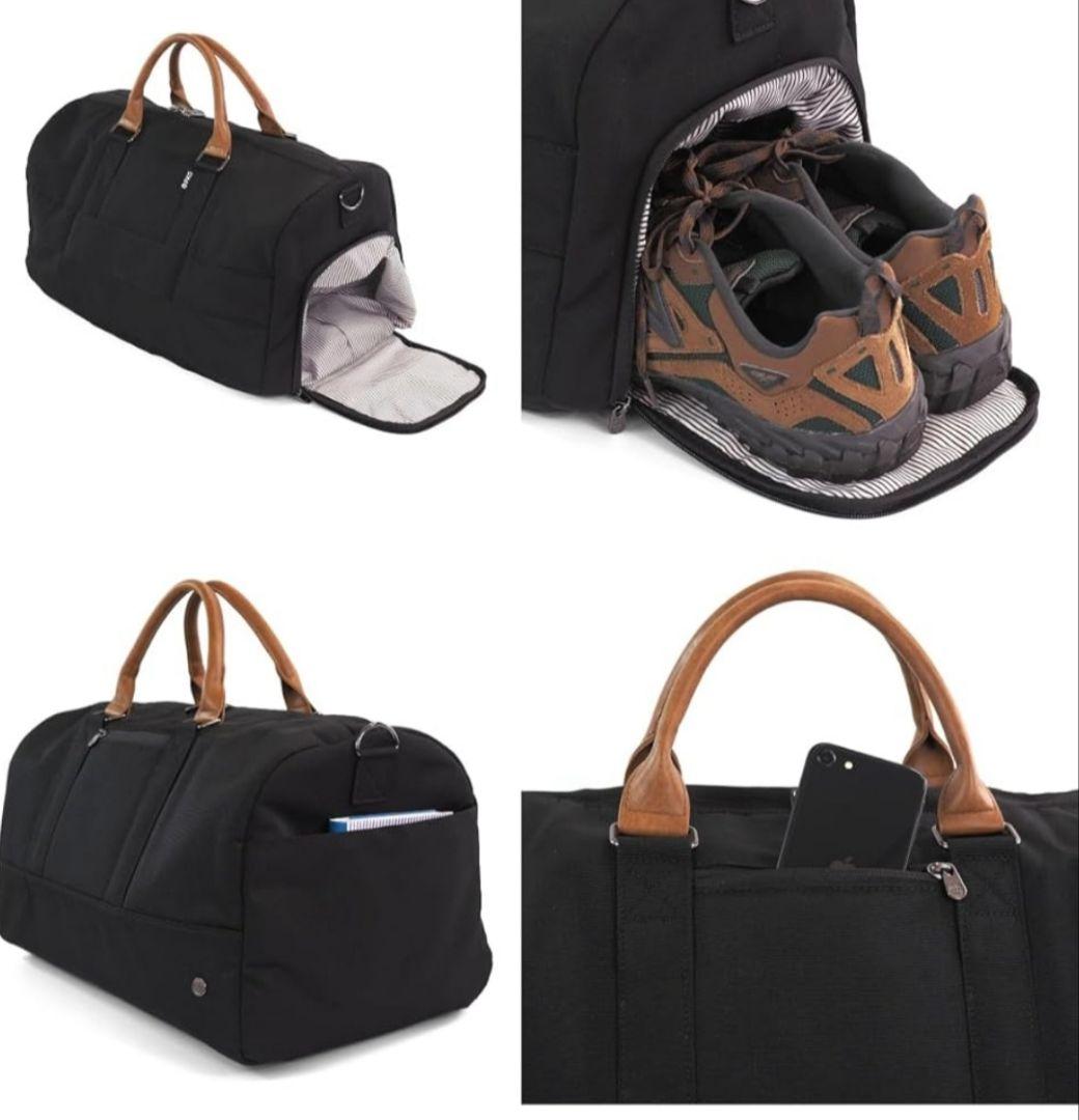 【新品】　PKG ピーケージー 42L ボストンバッグ 大容量 靴収納 ブラック