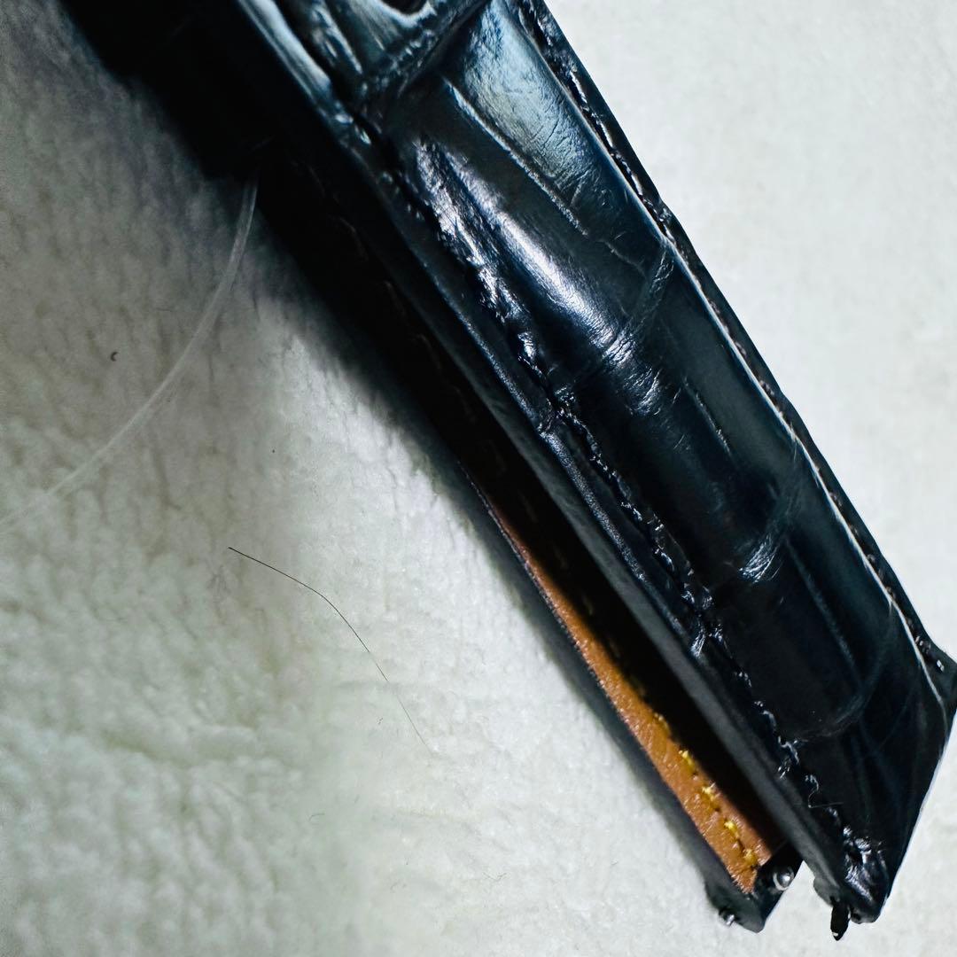 1037#18mm-16mmブラック★本物クロコダイルレザーベルト★スイス製