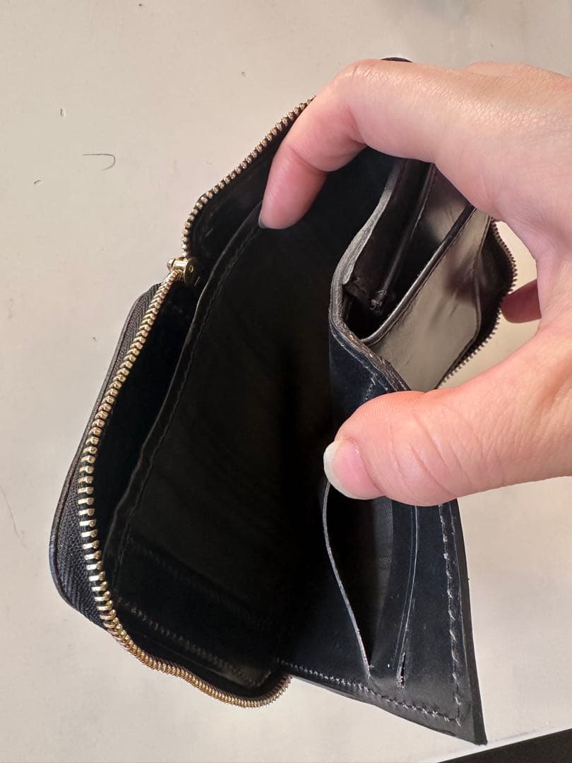 GLEN ブラック スモールジップウォレット(コードバン)二つ折り財布