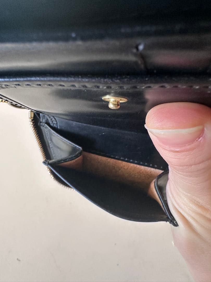 GLEN ブラック スモールジップウォレット(コードバン)二つ折り財布