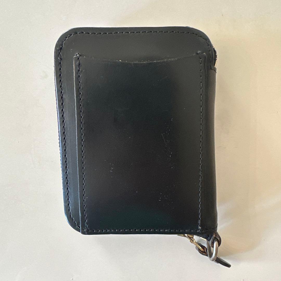 GLEN ブラック スモールジップウォレット(コードバン)二つ折り財布