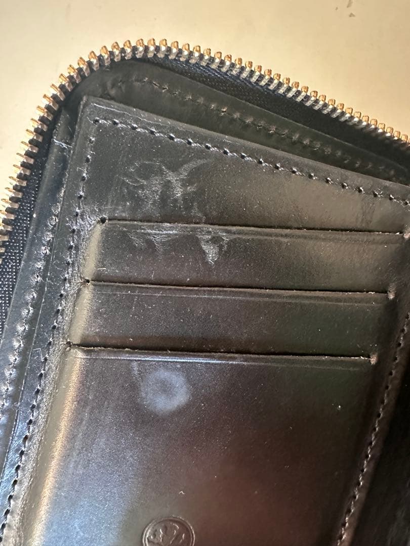 GLEN ブラック スモールジップウォレット(コードバン)二つ折り財布