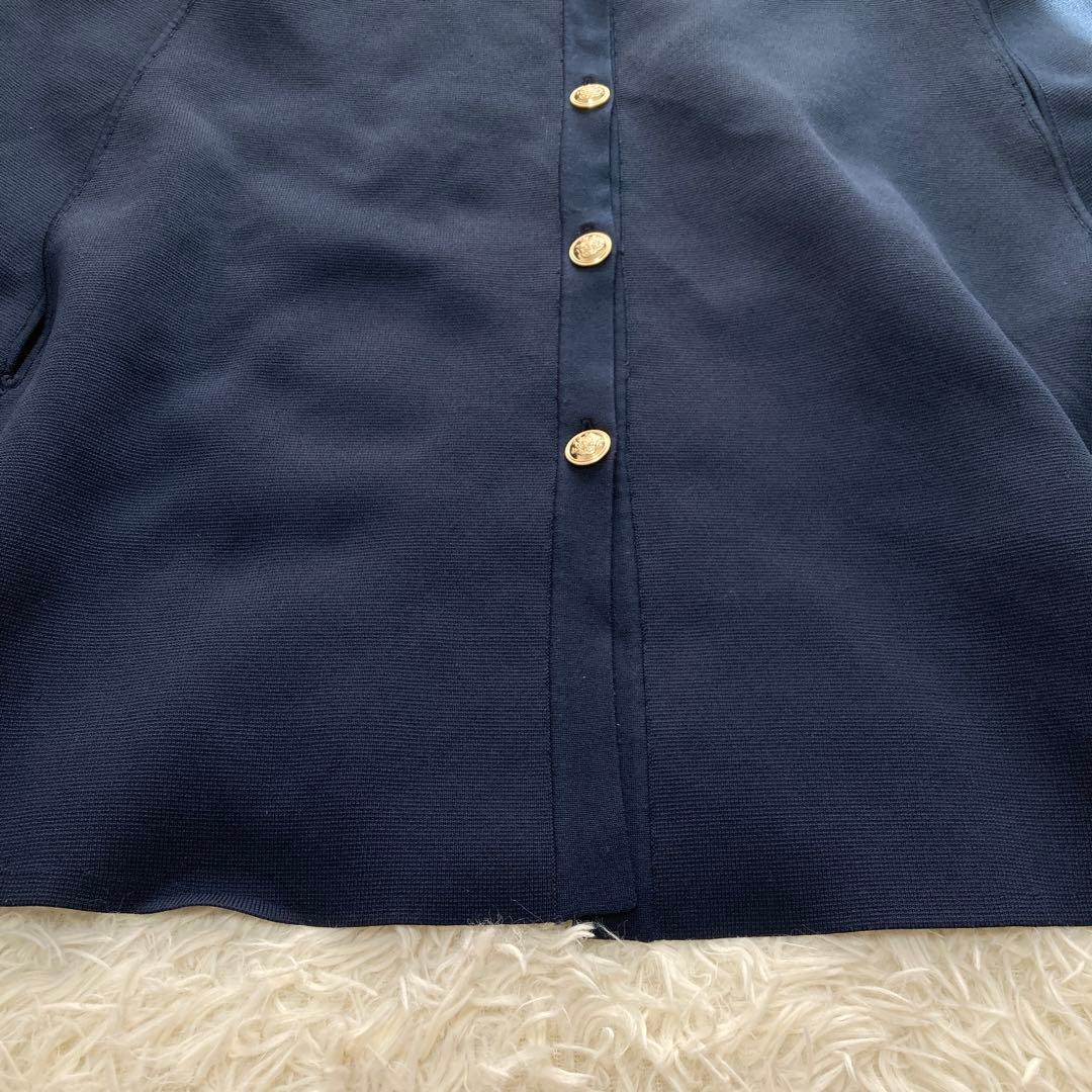 UNITED ARROWS ケープ カーディガン 金ボタン タキマキ ネイビー