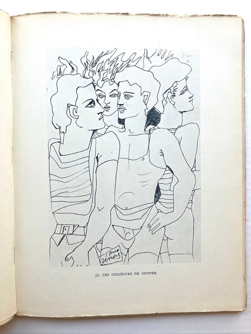 ジャン•コクトー『円卓の騎士』のテキスト余白のデッサン/ 1941年/ 限定本