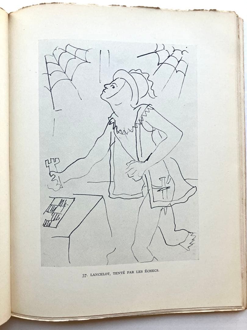 ジャン•コクトー『円卓の騎士』のテキスト余白のデッサン/ 1941年/ 限定本