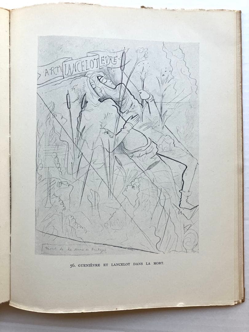 ジャン•コクトー『円卓の騎士』のテキスト余白のデッサン/ 1941年/ 限定本