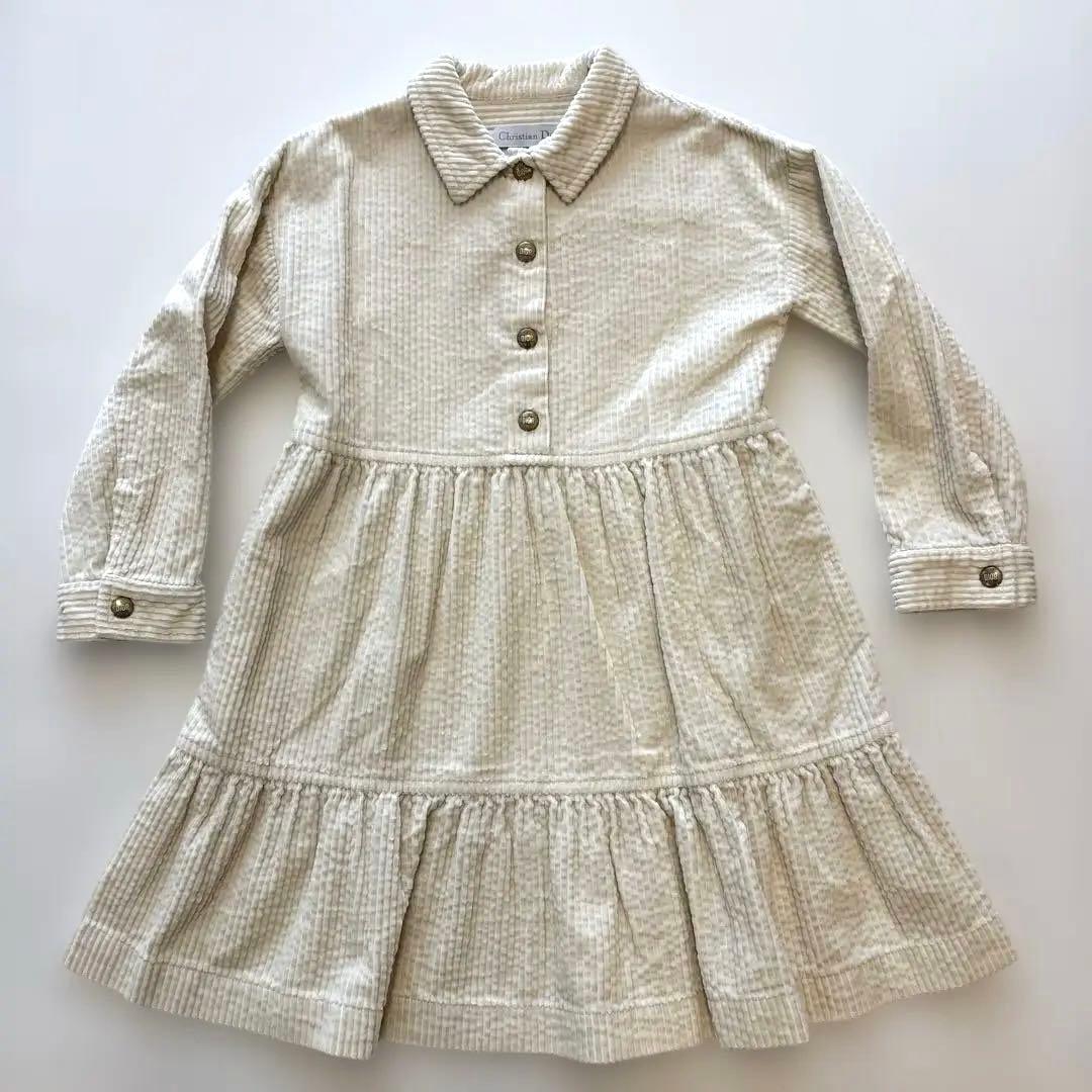 【美品】DIOR アイボリー コーデュロイ ワンピース ６（110） 長袖