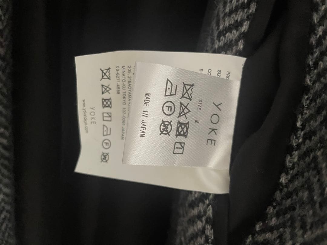 ジャケット・アウター YOKE19awDOUBLE JQUARDKNITBAL COLLAR COAT