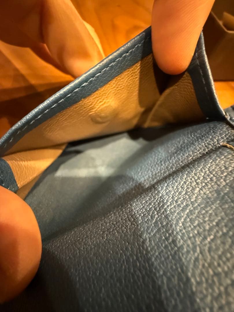 【2回使用】BOTTEGA VENETA 二つ折り財布 青