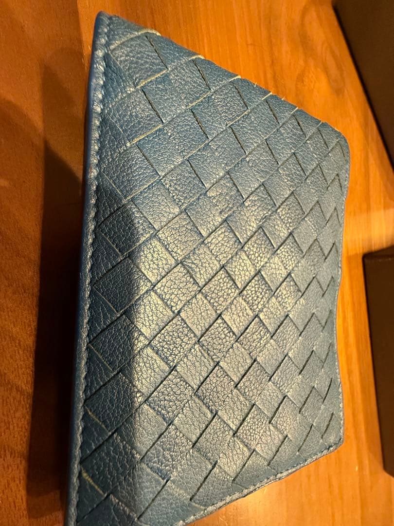 【2回使用】BOTTEGA VENETA 二つ折り財布 青