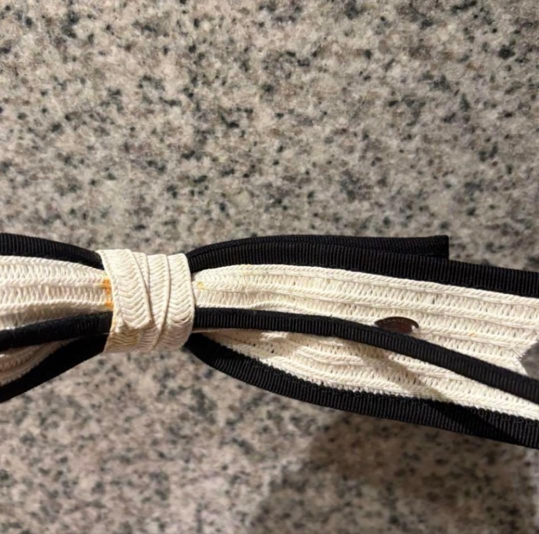 CHANEL シャネル　ストロー　カチューシャ　ホワイト