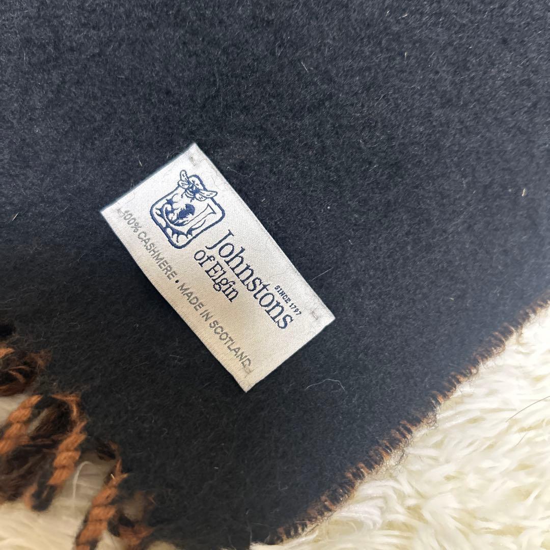 【美品】JOHNSTONS of Elgin cashmere100% マフラー